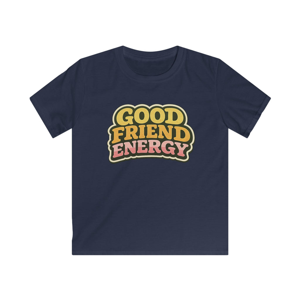 Kids Tee "Good Friend Energy" Retro Graphic Youth T‑Shirt For Boys & Girls