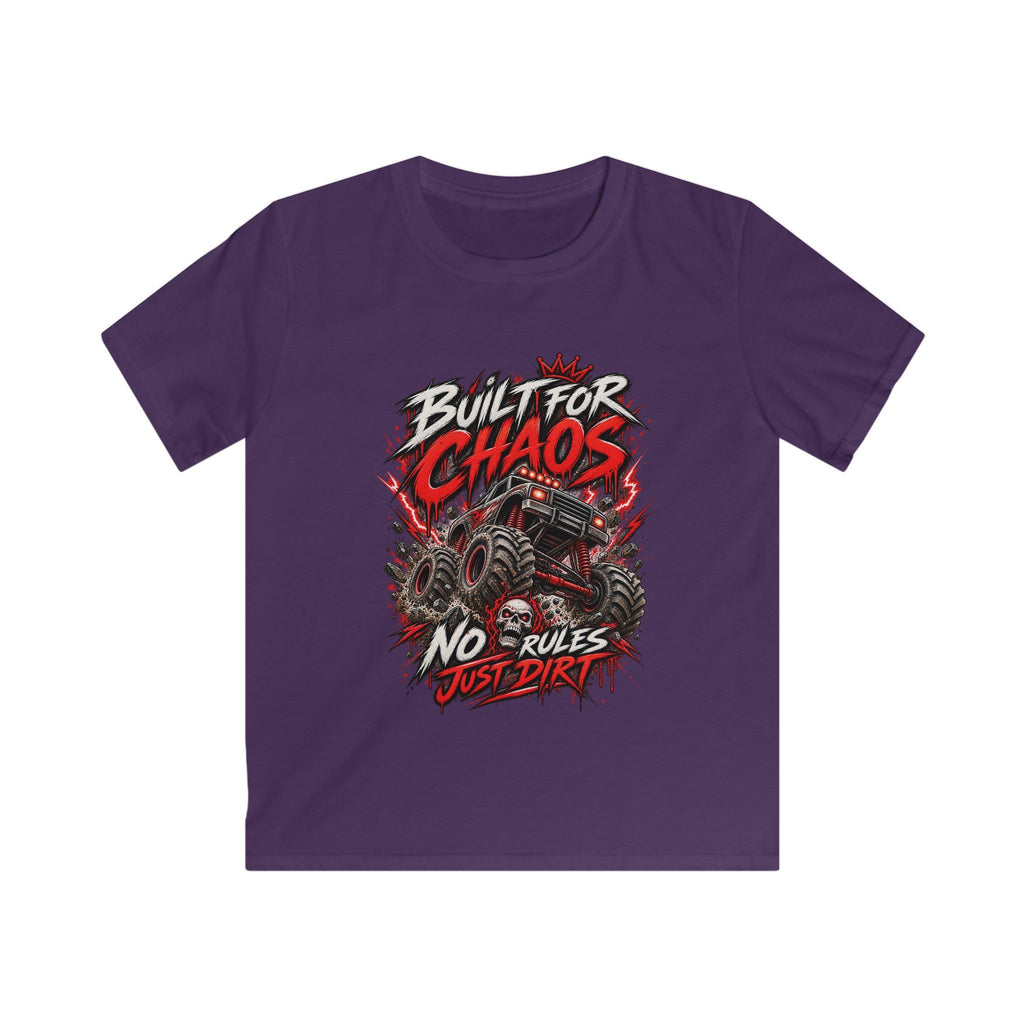 Kids Tee "Built for Chaos" Monster Truck Graphic (No Rules, Just Dirt)