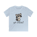 Cute Raccoon "got snacks?" Funny Graphic Tee for Kids