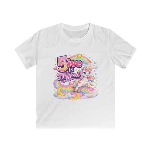 "5 Is Magical" Unicorn Birthday Tee Kids 5th Birthday Shirt