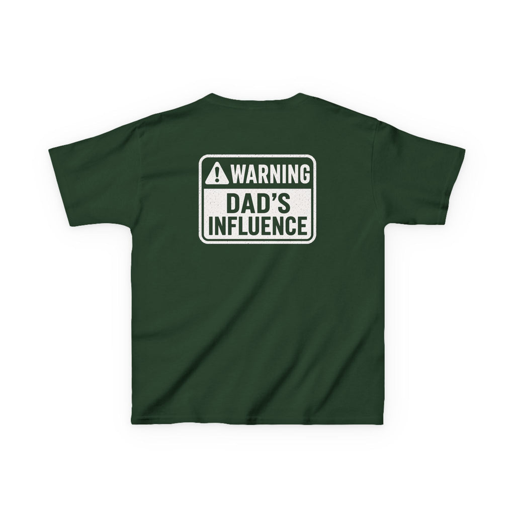 Warning "Dad Influence" Humor Graphic T-Shirt Design