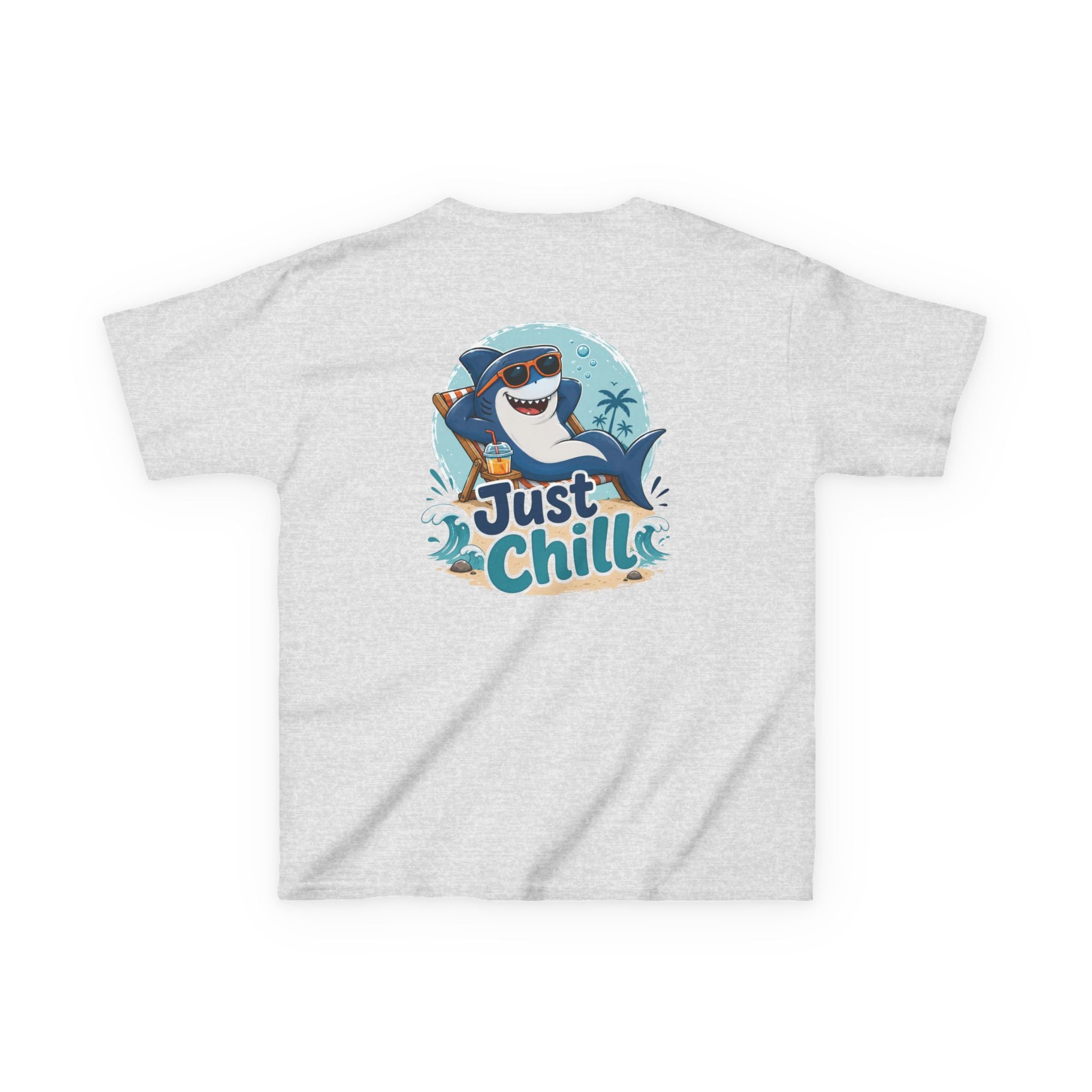 Kids Tee 'Just Chill' Surfing Shark Girls and Boys Graphic