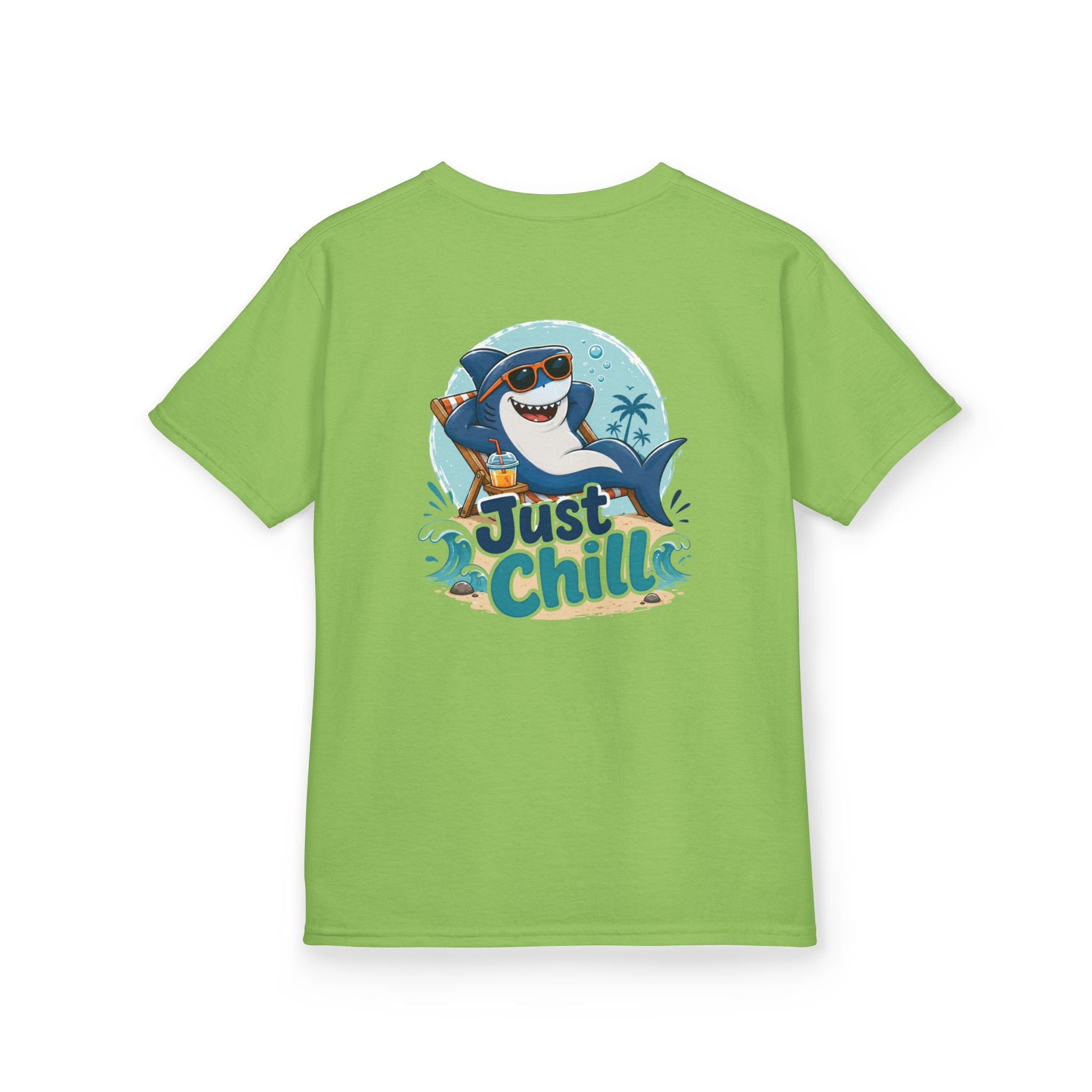 Kids Tee 'Just Chill' Surfing Shark Girls and Boys Graphic