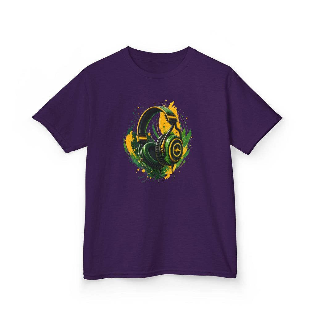 Color Splash Headphones Gamer Tee Design Graphic kids T-Shirt Design