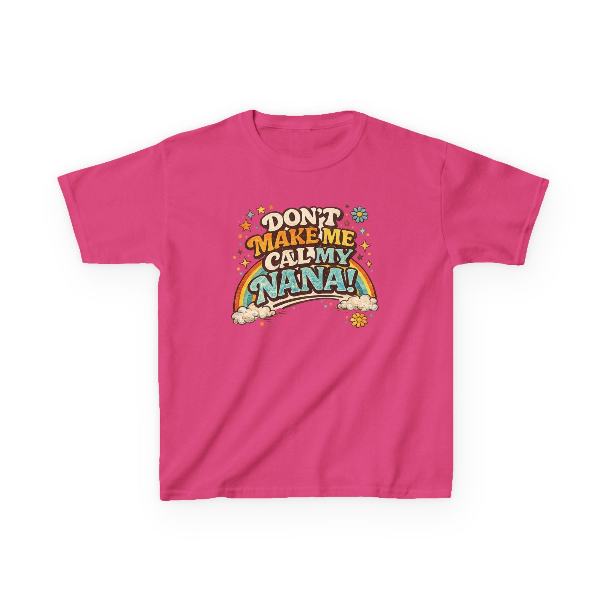 Don't Make Me Call My Nana PNG, Funny Nana Quote, Retro 70s Typography, Vintage Rainbow Shirt Design, Groovy Sublimation PNG, Printable T-Shirt Graphic, Transparent Background