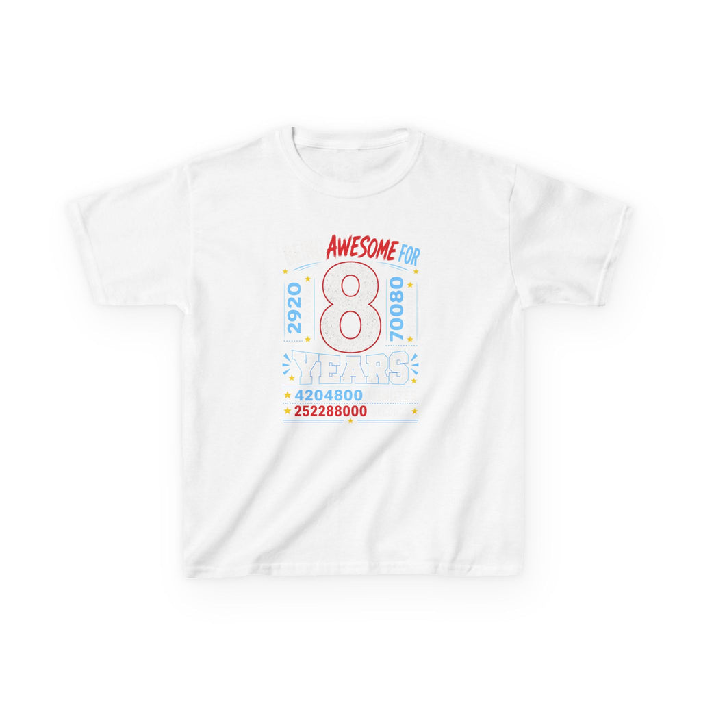 " Being Awesome For 8 Years" Graphic kids Birthday T-Shirt Design
