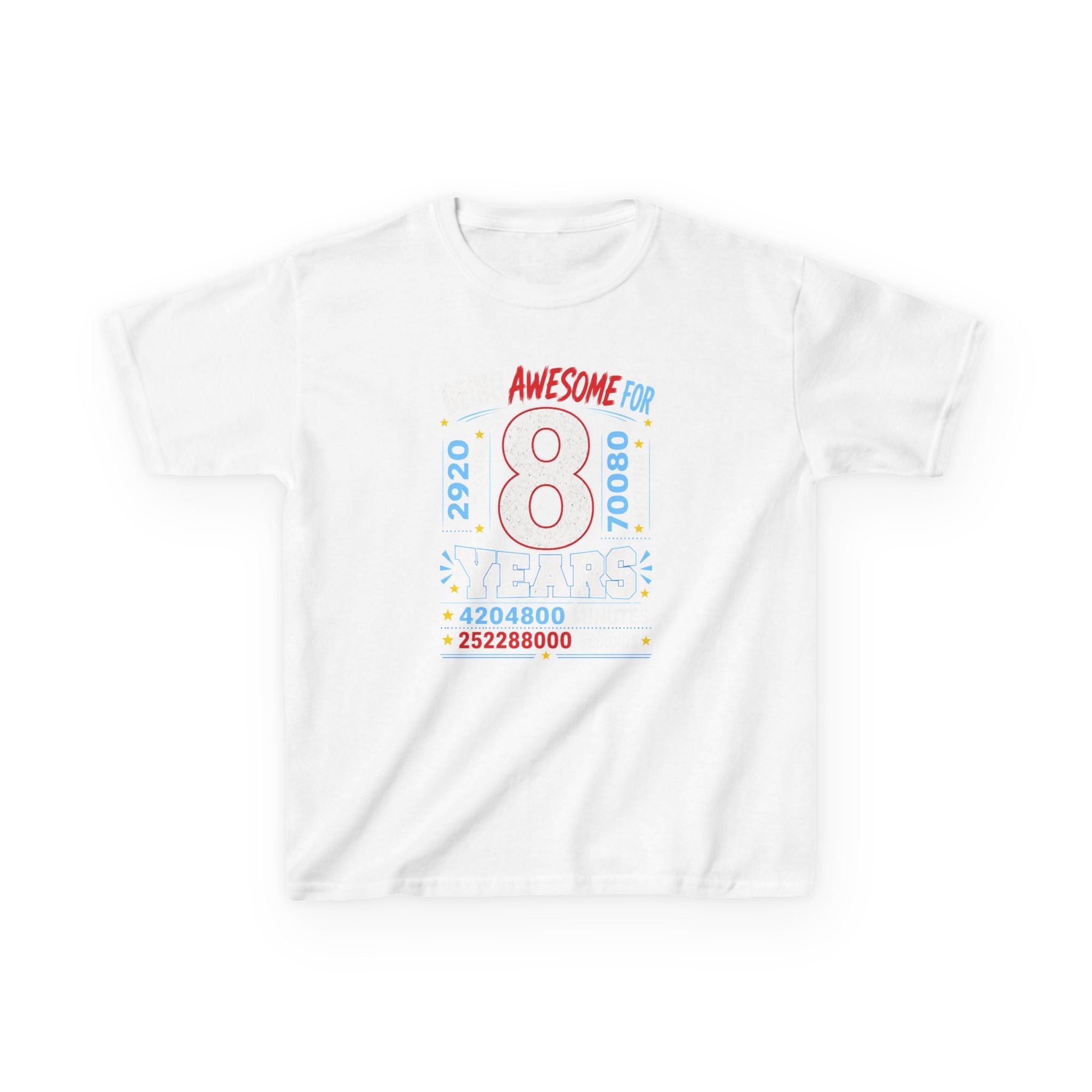" Being Awesome For 8 Years" Graphic kids Birthday T-Shirt Design