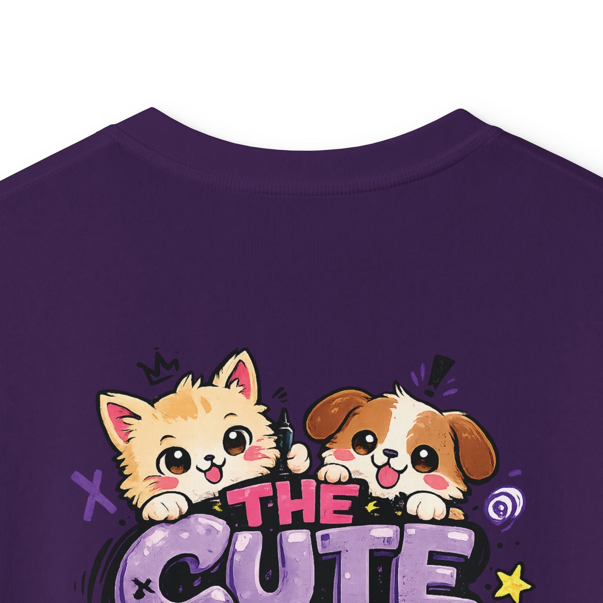 Cute Puppy & Kitten "The Cute Ones Are The Trouble Maker" Graphic Girls T-Shirt