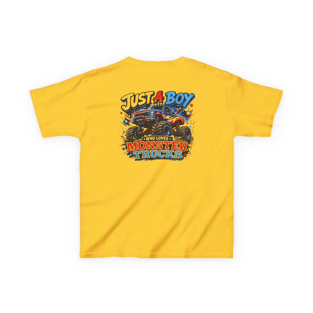 "Just A Boy Who Loves Monster Truck" Graphic kids Birthday T-Shirt Design
