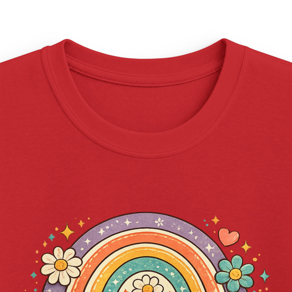Kids Tee "Seven Is A Vibe" Retro Rainbow Roller Skate Birthday Shirt