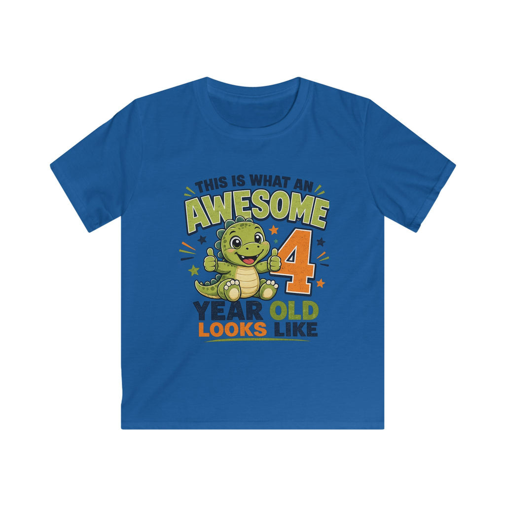 Kids Tee "This Is What An Awesome 4 Year Old Looks Like" Birthday Shirt
