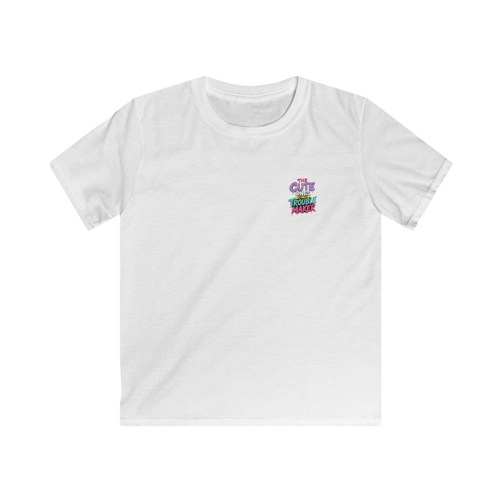 Cute Puppy & Kitten "The Cute Ones Are The Trouble Maker" Graphic Girls T-Shirt