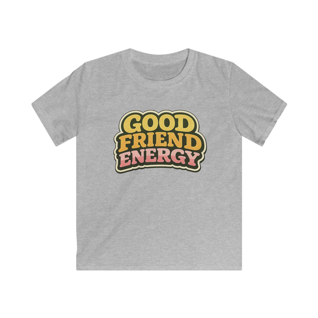 Kids Tee "Good Friend Energy" Retro Graphic Youth T‑Shirt For Boys & Girls
