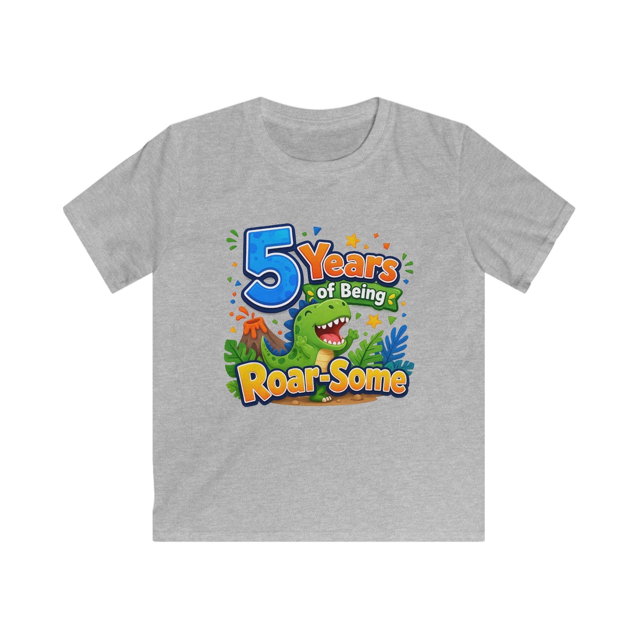 "5 Years of Being Roar-Some" Kids T-Shirt Dinosaur Birthday Tee