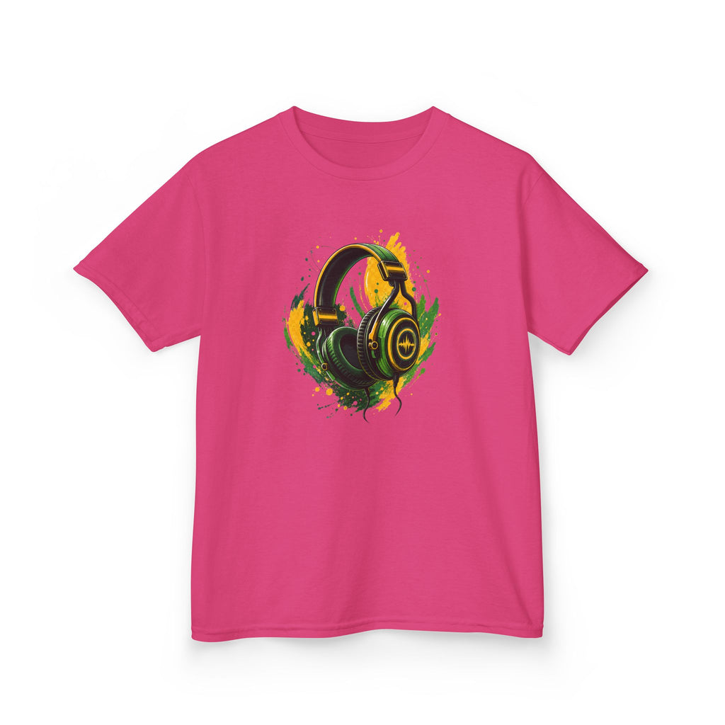 Color Splash Headphones Gamer Tee Design Graphic kids T-Shirt Design