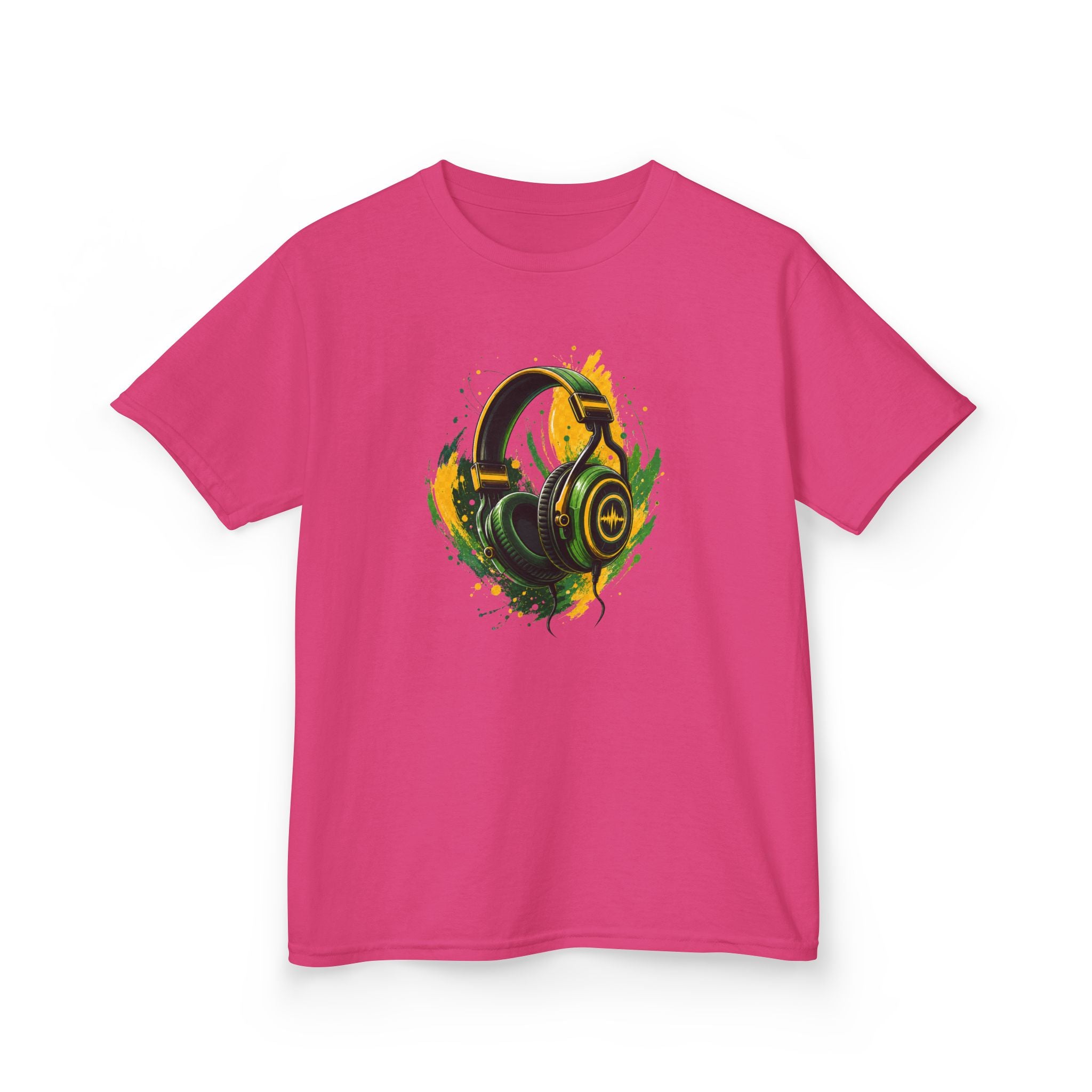 Color Splash Headphones Gamer Tee Design Graphic kids T-Shirt Design