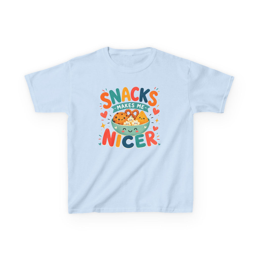 Cute Kids T-Shirt "Snacks Make Me Nicer" Cute Snack Monster Tee