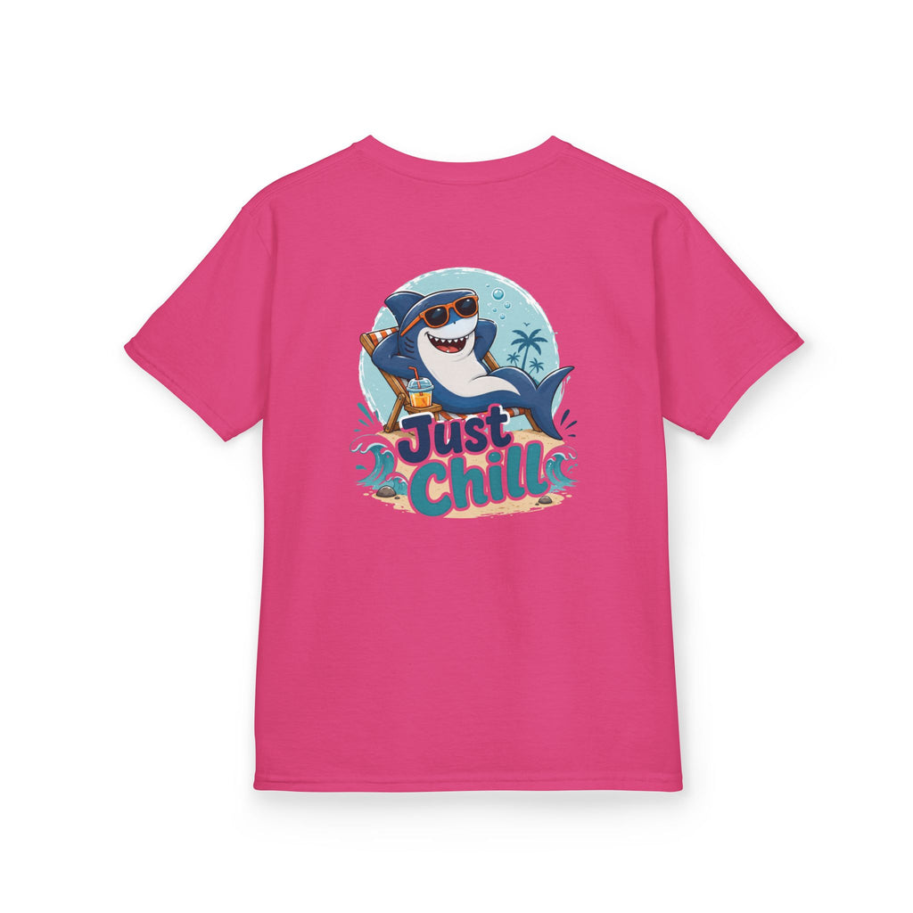 Kids Tee 'Just Chill' Surfing Shark Girls and Boys Graphic