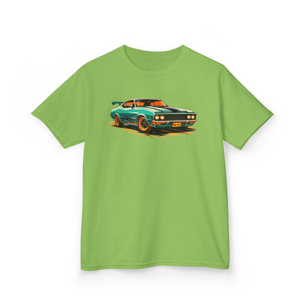 Boys Classic Muscle Car Tee "Retro Green Hotrod Graphic"