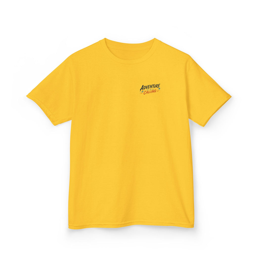 Boys Tee "Adventure Calling" Vintage Tropical Car & Sunset Graphic