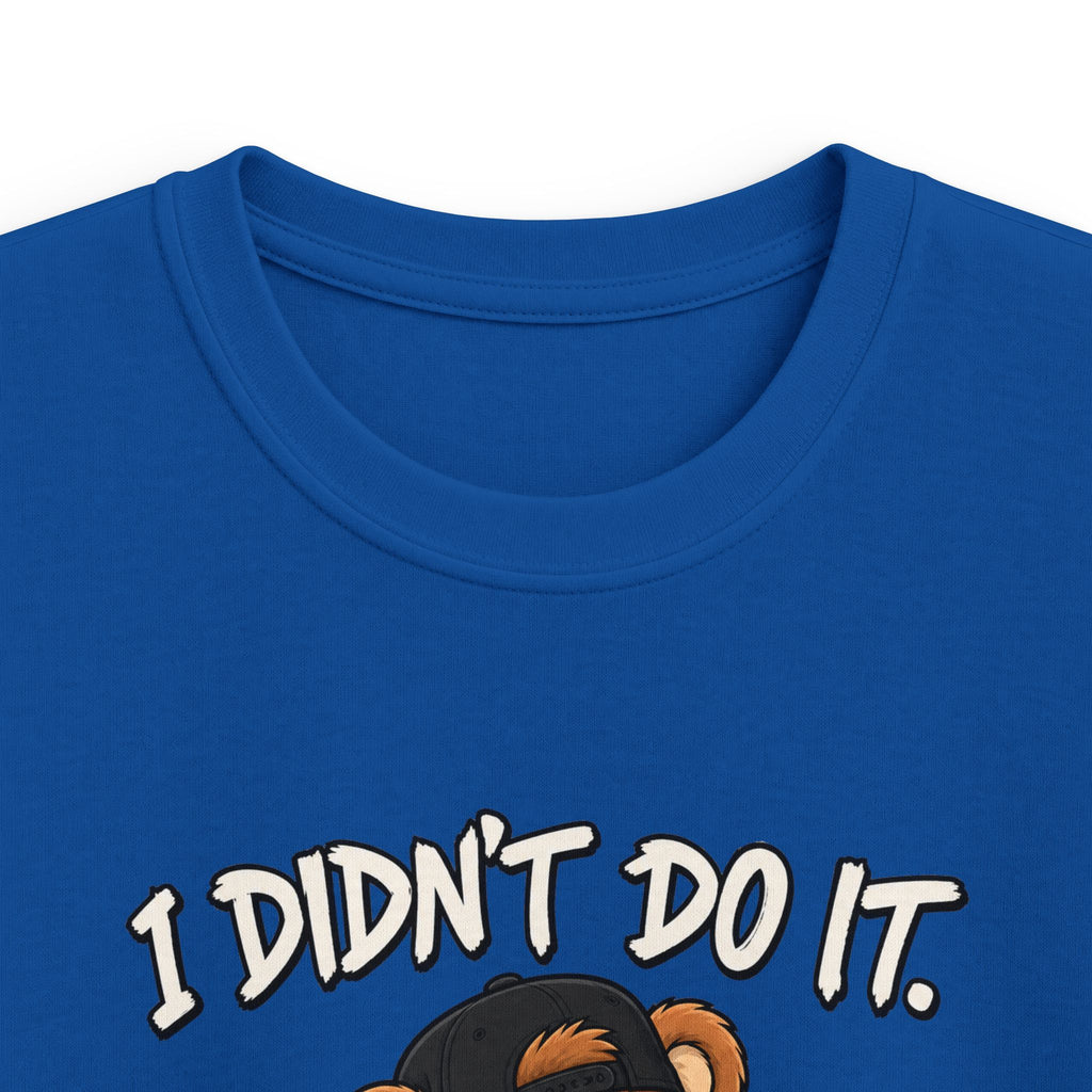 Kids Skateboard Tee "I Didn't Do It" Bear Funny Graphic Shirt