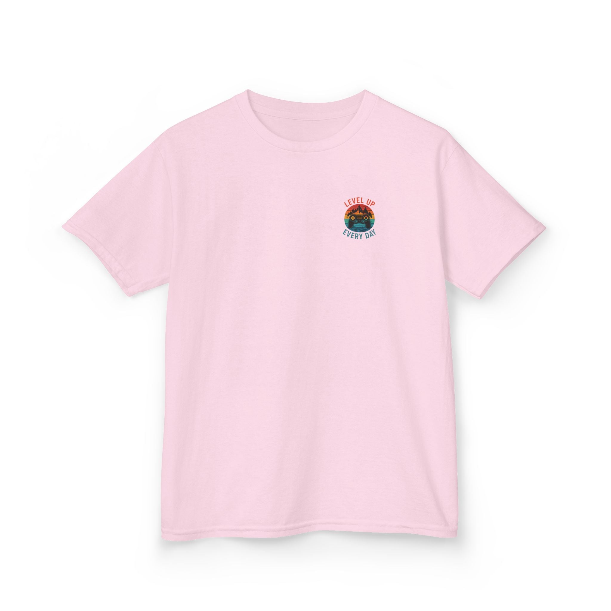 Kids Tee "Level Up Every Day" Retro Gamer Graphic