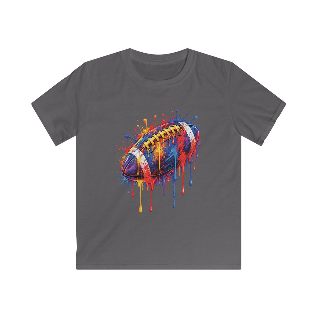 Kids T-Shirt Colorful Drip Football Sports Graphic Tee