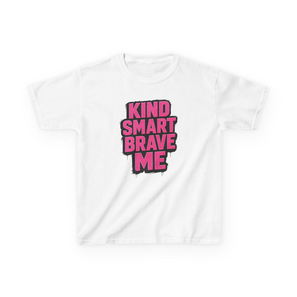 Girls Tee "Kind Smart Brave Me" Positive Affirmation Graphic