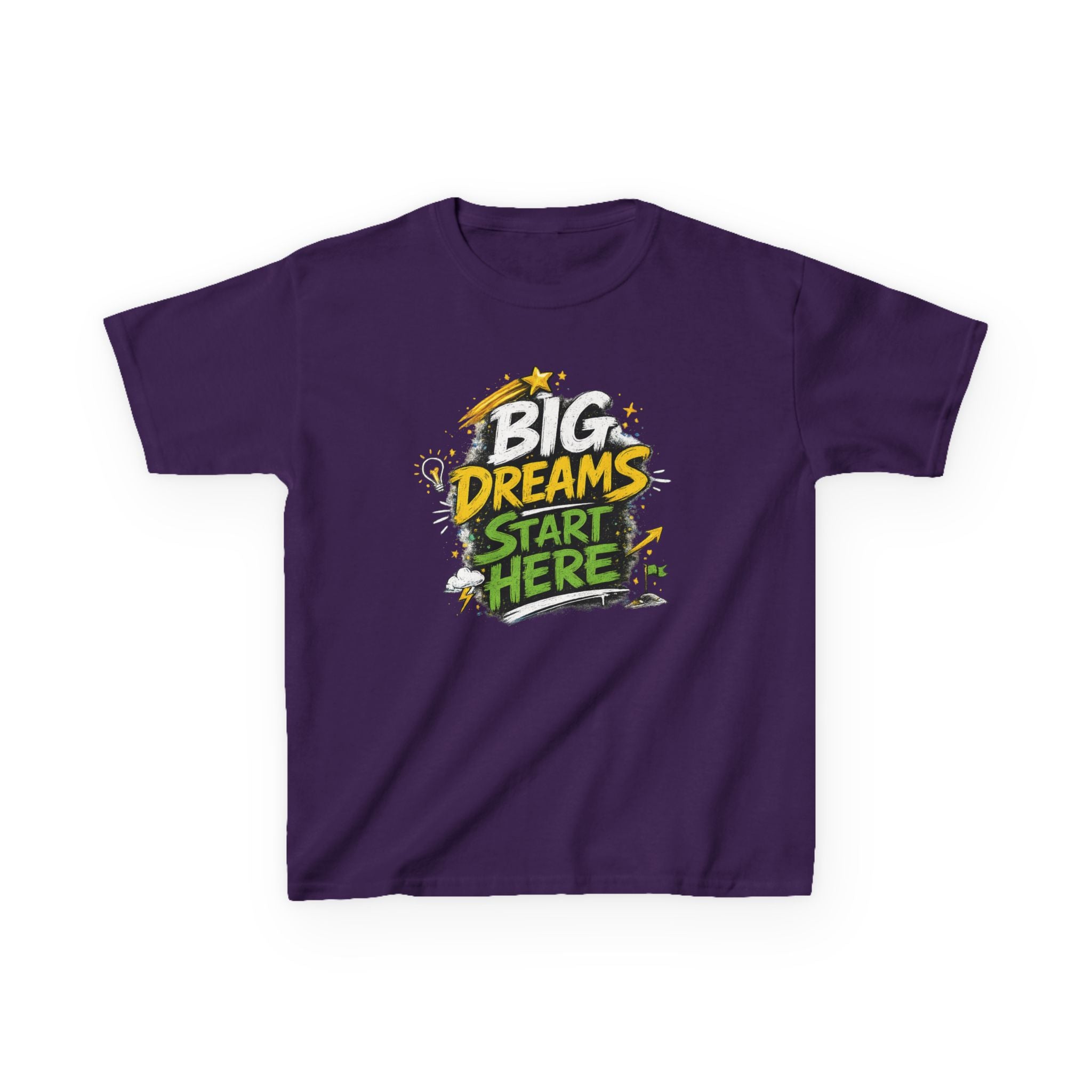 School Kids Tee "Big Dreams Start Here" Motivational Graphic Shirt