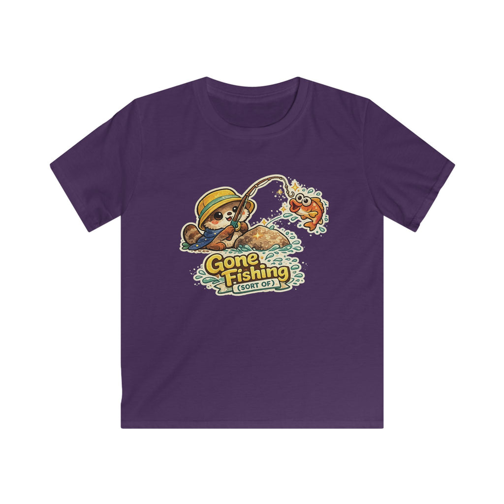 Kids Tee Cute Bear 'Gone Fishing' Graphic Tee for Boys & Girls