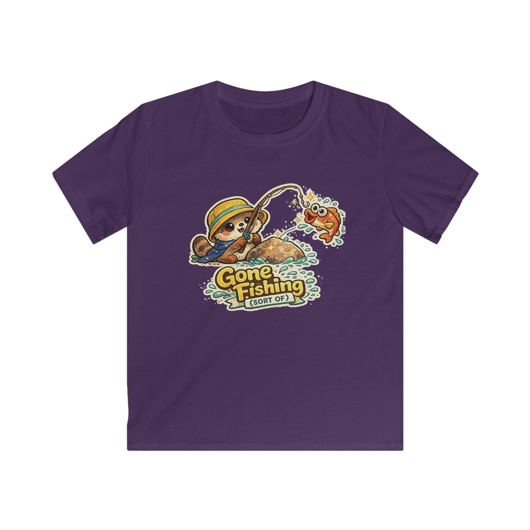 Kids Tee Cute Bear 'Gone Fishing' Graphic Tee for Boys & Girls