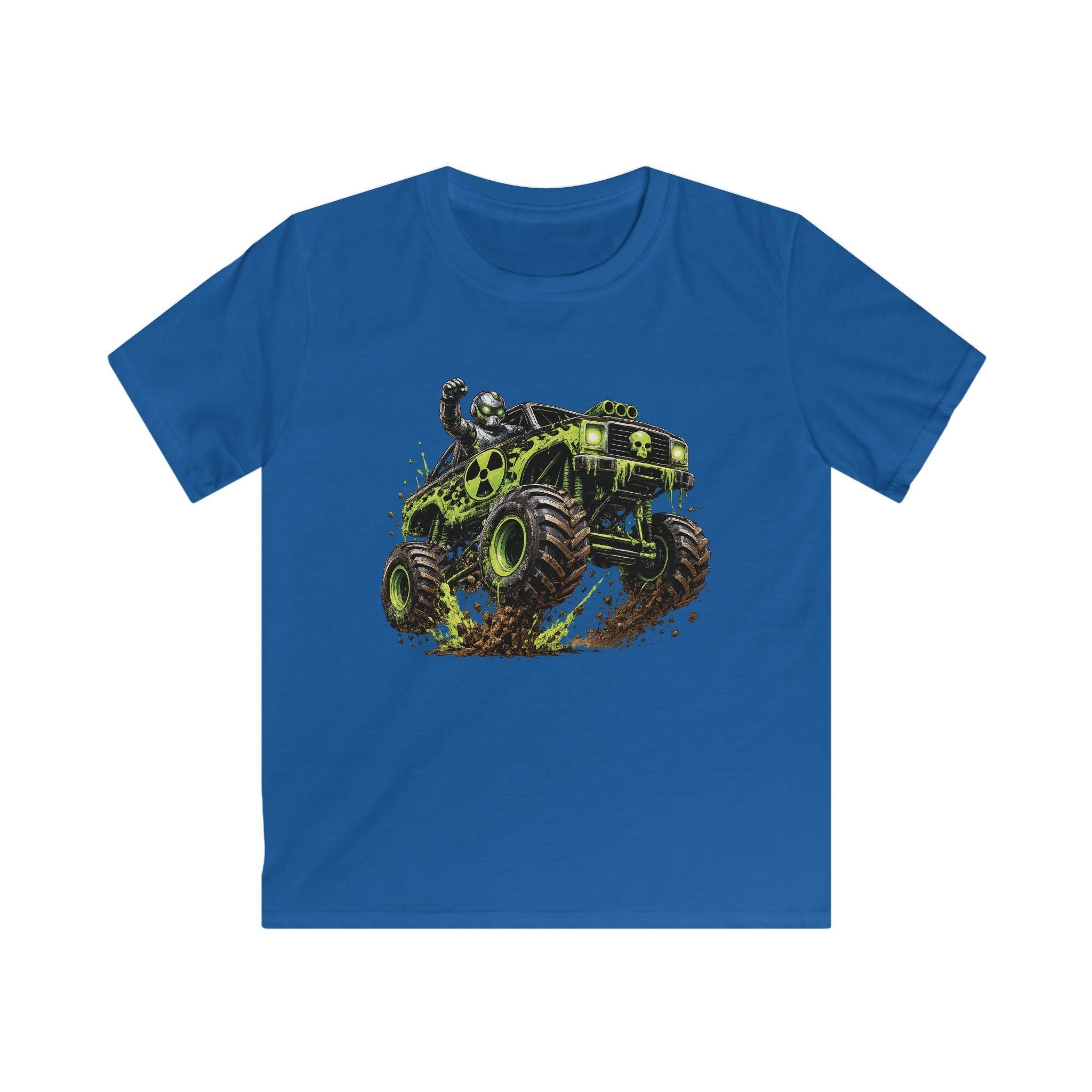 Boys Monster Truck T‑Shirt Green Mud Splash Off‑Road Tee