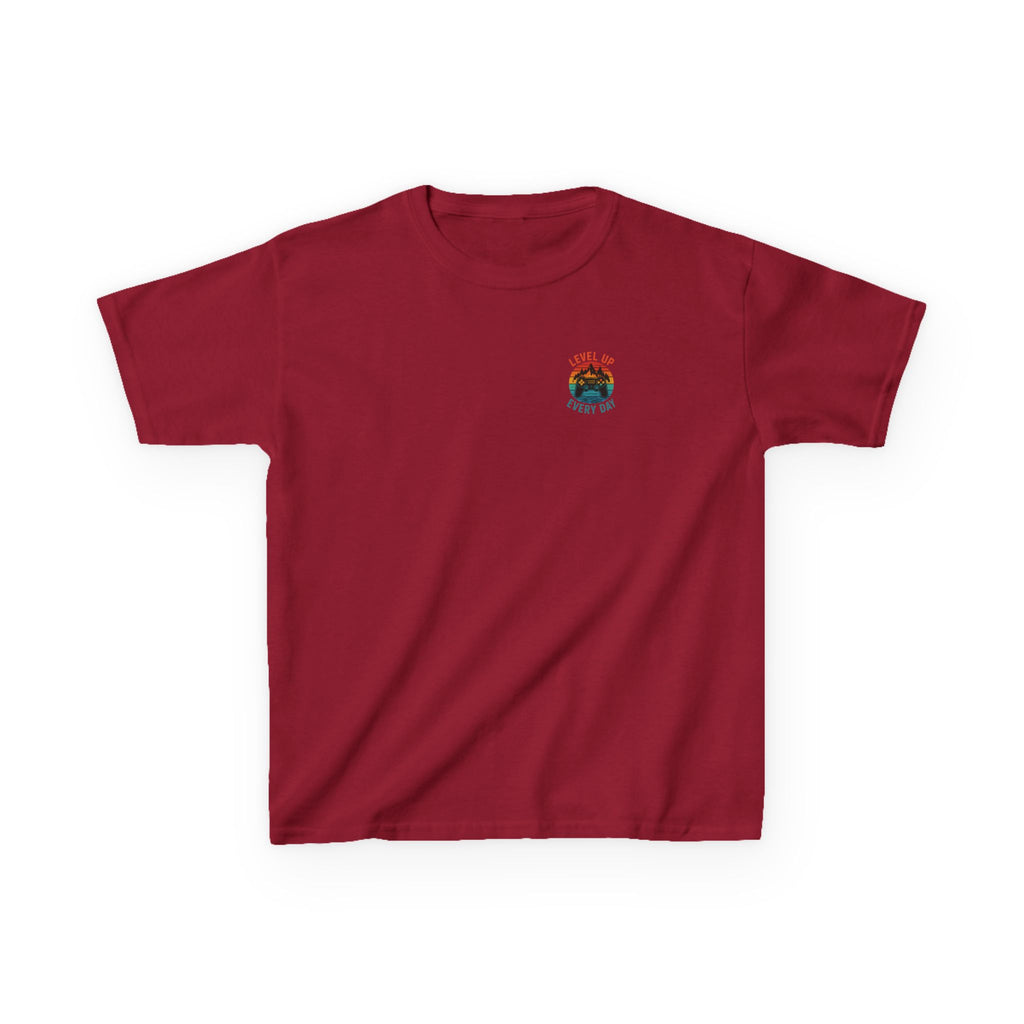 Kids Tee "Level Up Every Day" Retro Gamer Graphic