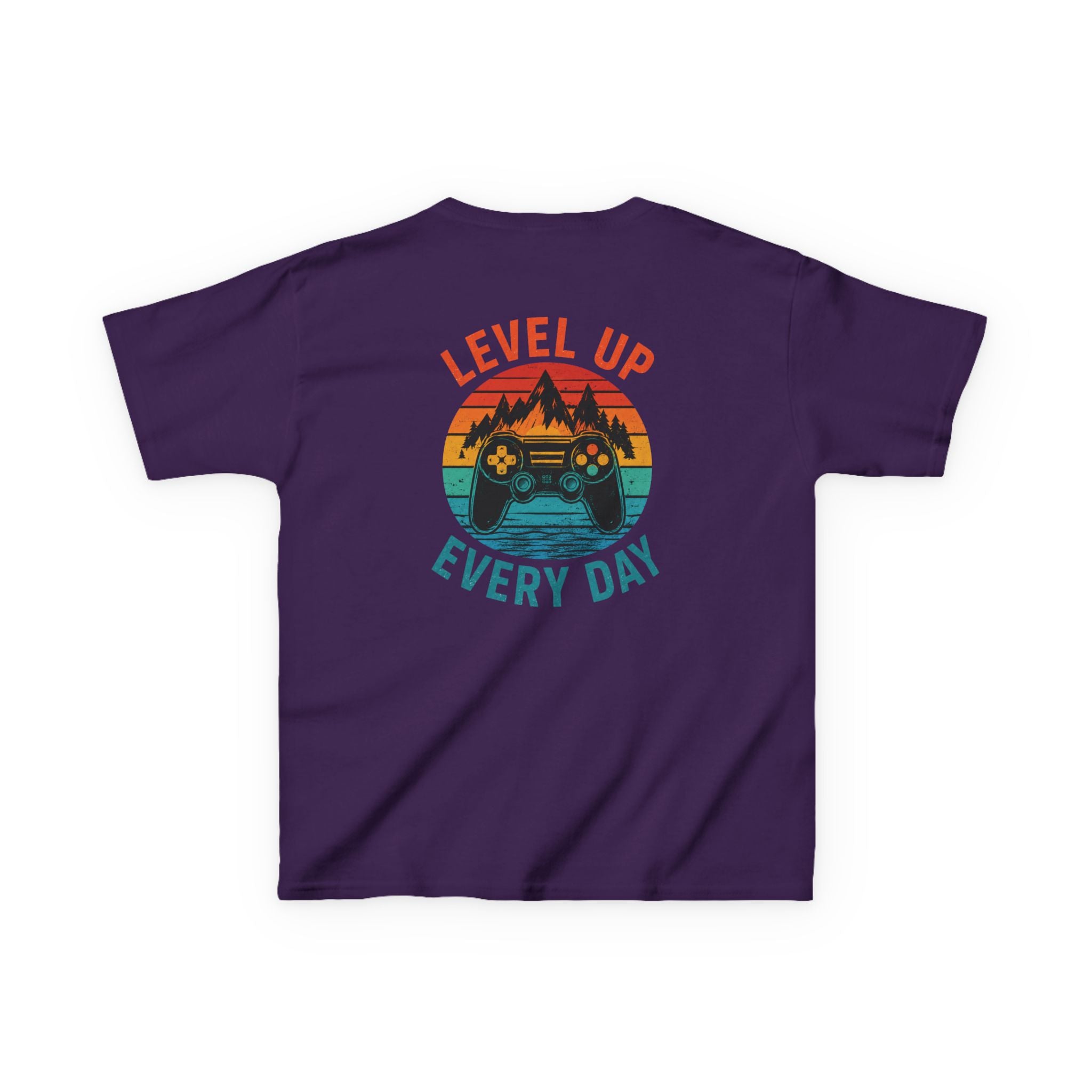 Kids Tee "Level Up Every Day" Retro Gamer Graphic