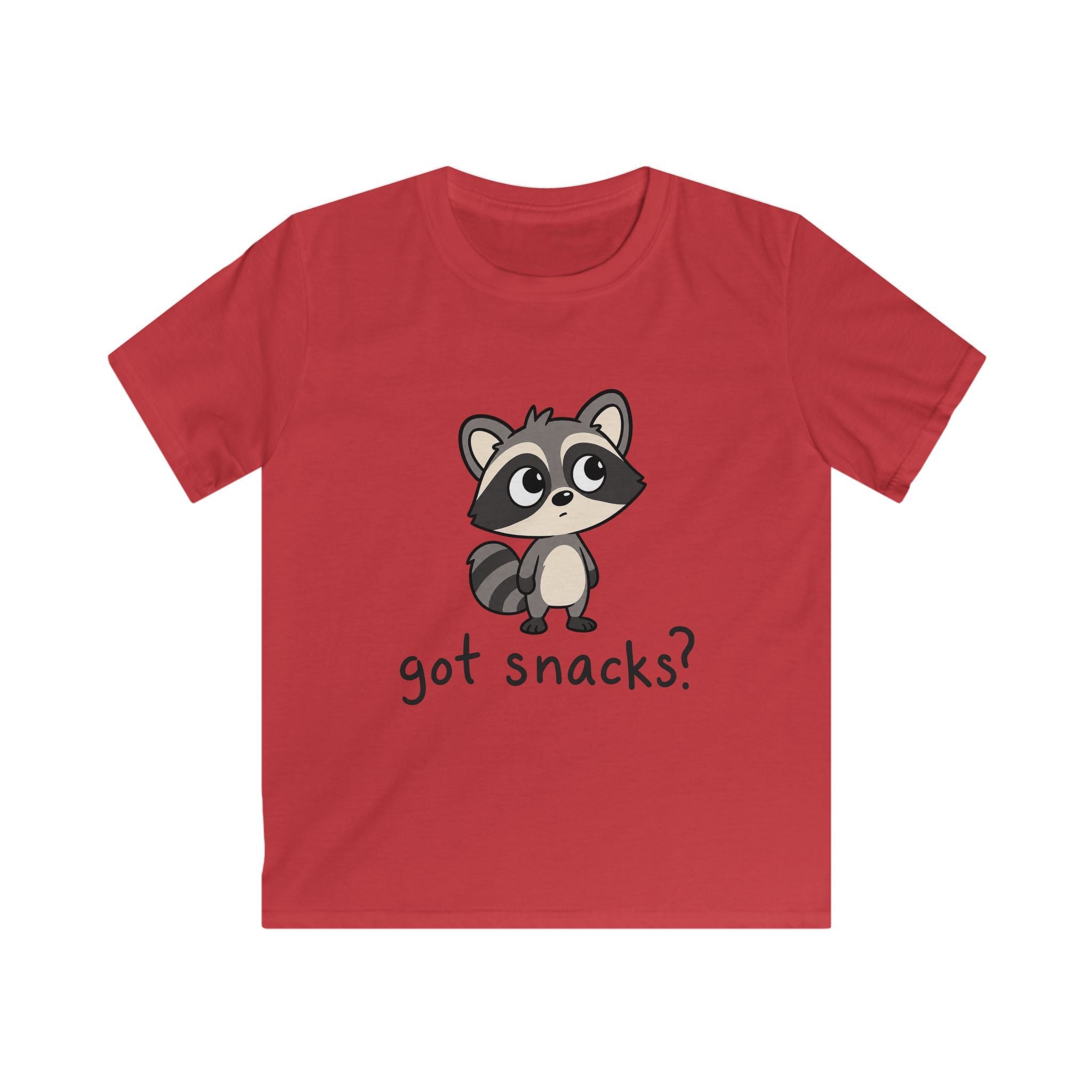 Cute Raccoon "got snacks?" Funny Graphic Tee for Kids