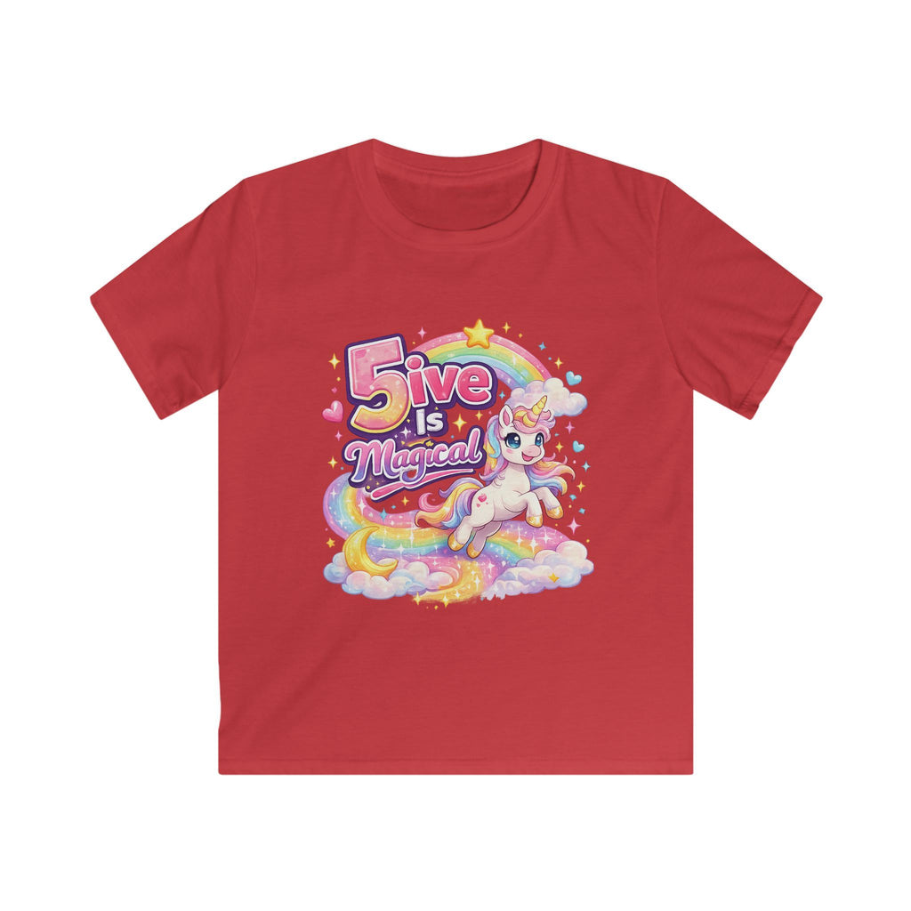 "5 Is Magical" Unicorn Birthday Tee Kids 5th Birthday Shirt