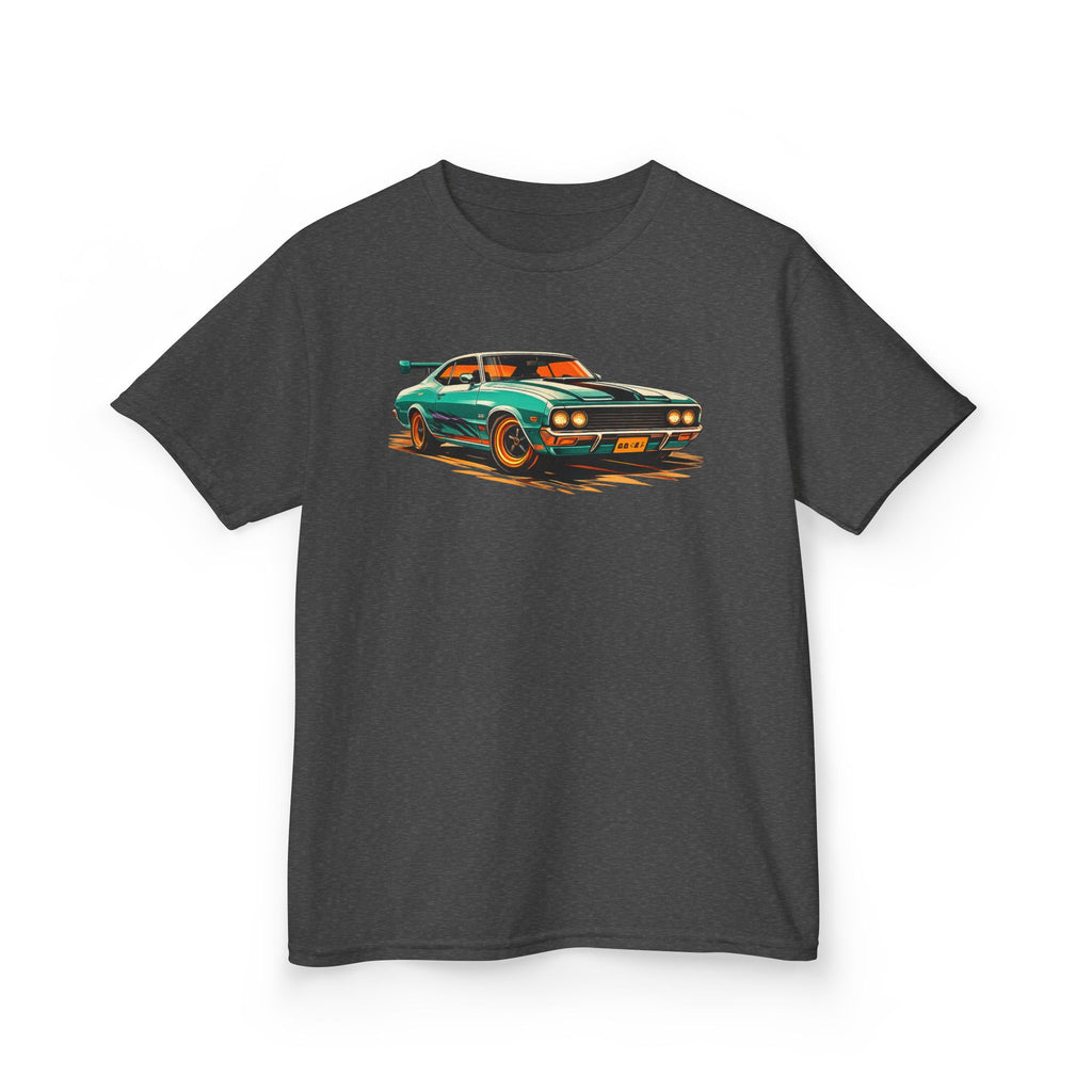 Boys Classic Muscle Car Tee "Retro Green Hotrod Graphic"