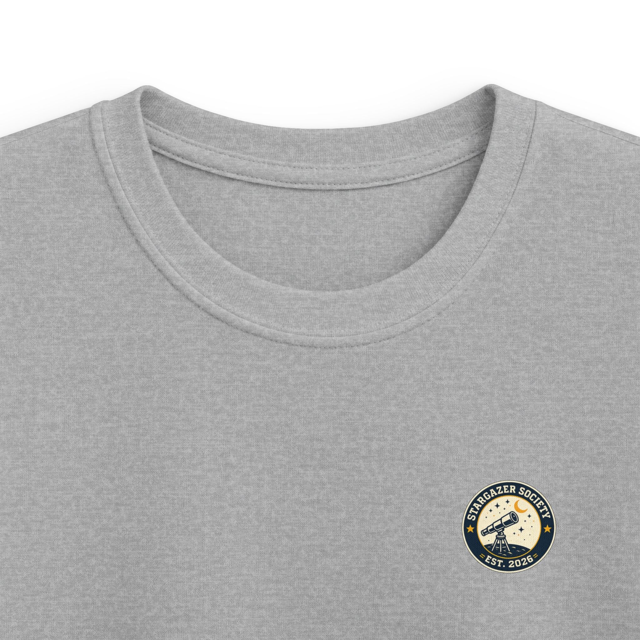 "Stargazer Society" Kids Tee Telescope 'Est. 2026' For Boys & Girls