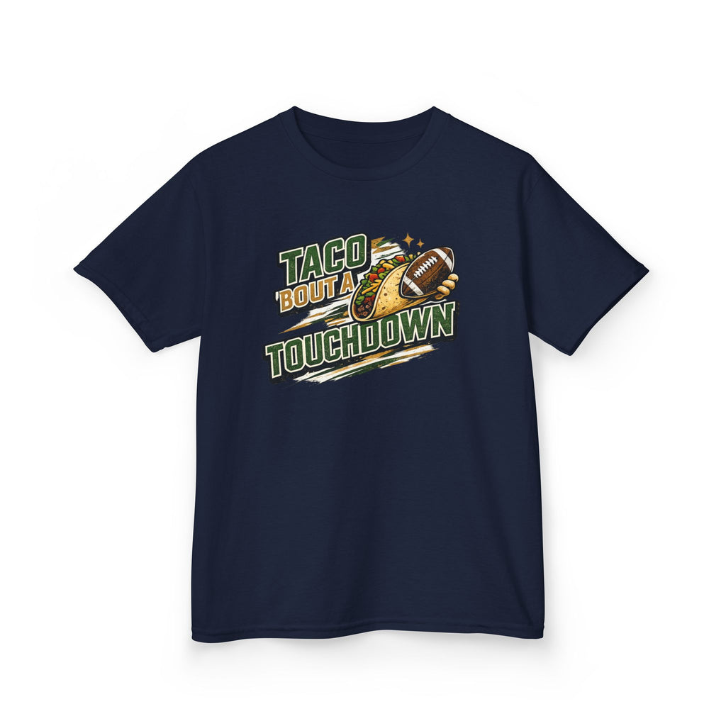 Taco 'Bout a Touchdown Football T-Shirt Design | Taco Football Graphic | Game Day Sports Tee