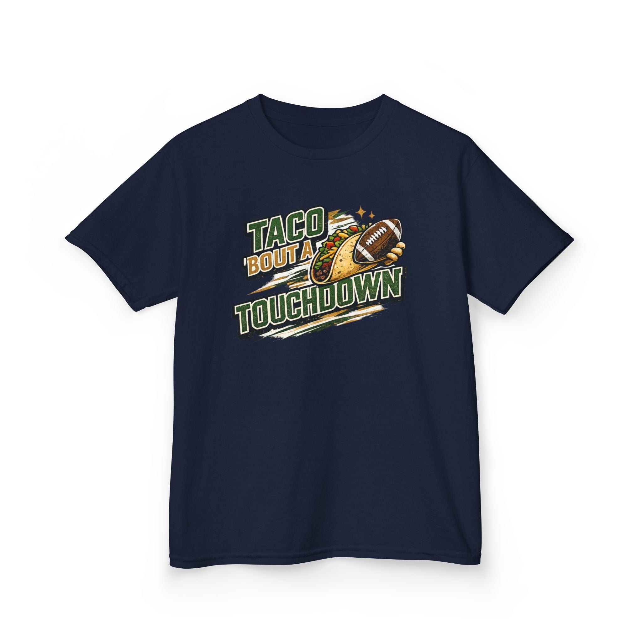 Taco 'Bout a Touchdown Football T-Shirt Design | Taco Football Graphic | Game Day Sports Tee
