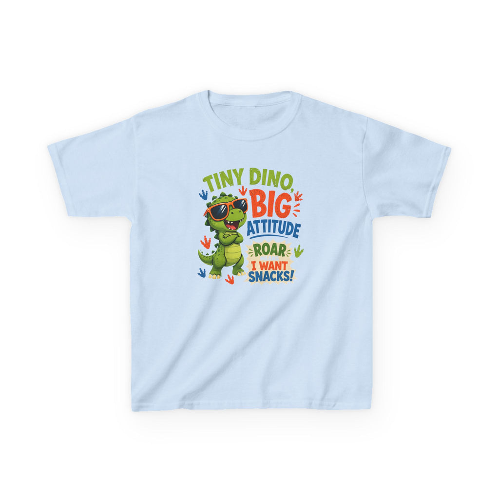 Kids T-Shirt "Tiny Dino, Big Attitude: Roar I Want Snacks" Cute Dino Tee