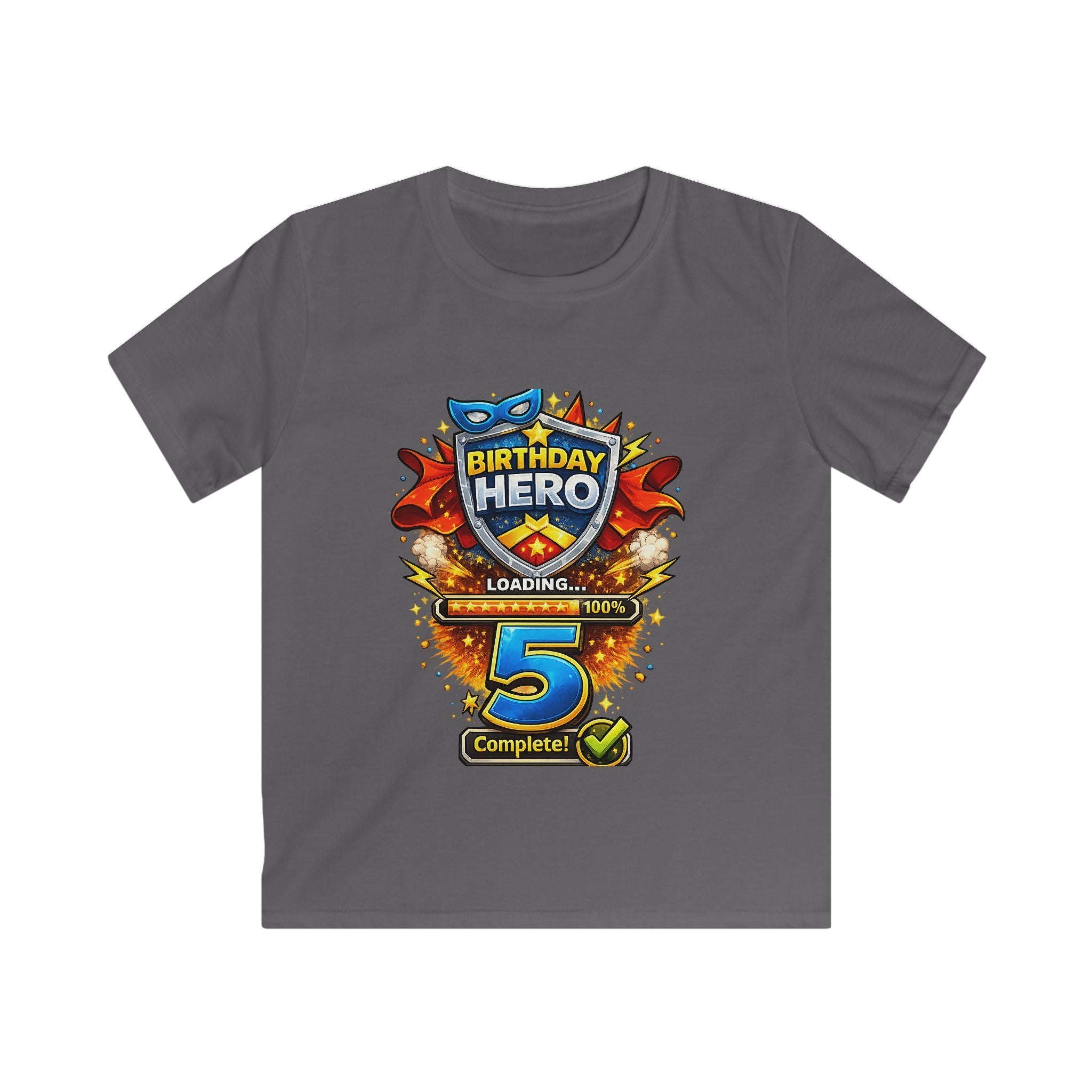 Birthday Hero 5th Birthday Kids Tee