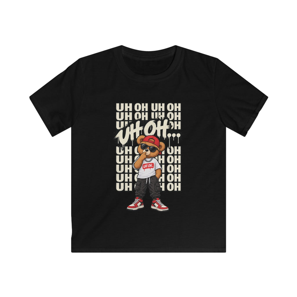 Kids Bear Graphic Tee "Uh Oh" Streetwear Hip-Hop Shirt