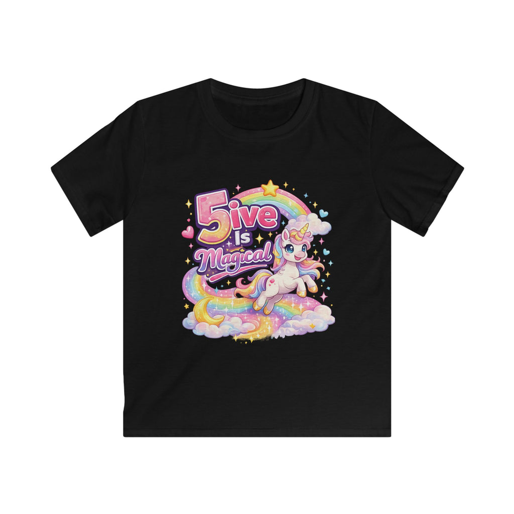 "5 Is Magical" Unicorn Birthday Tee Kids 5th Birthday Shirt