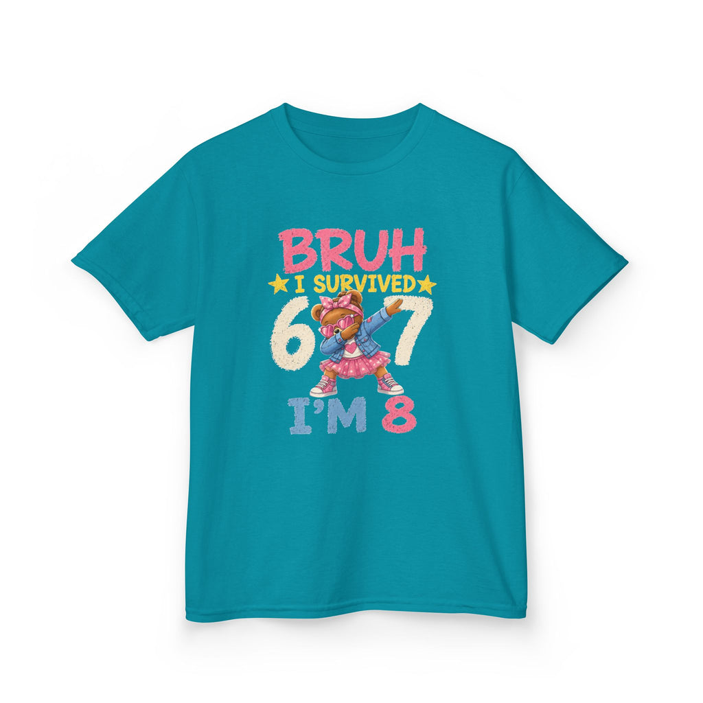 Kids Tee "Bruh I Survived 6/7 I'm 8" Birthday T-Shirt