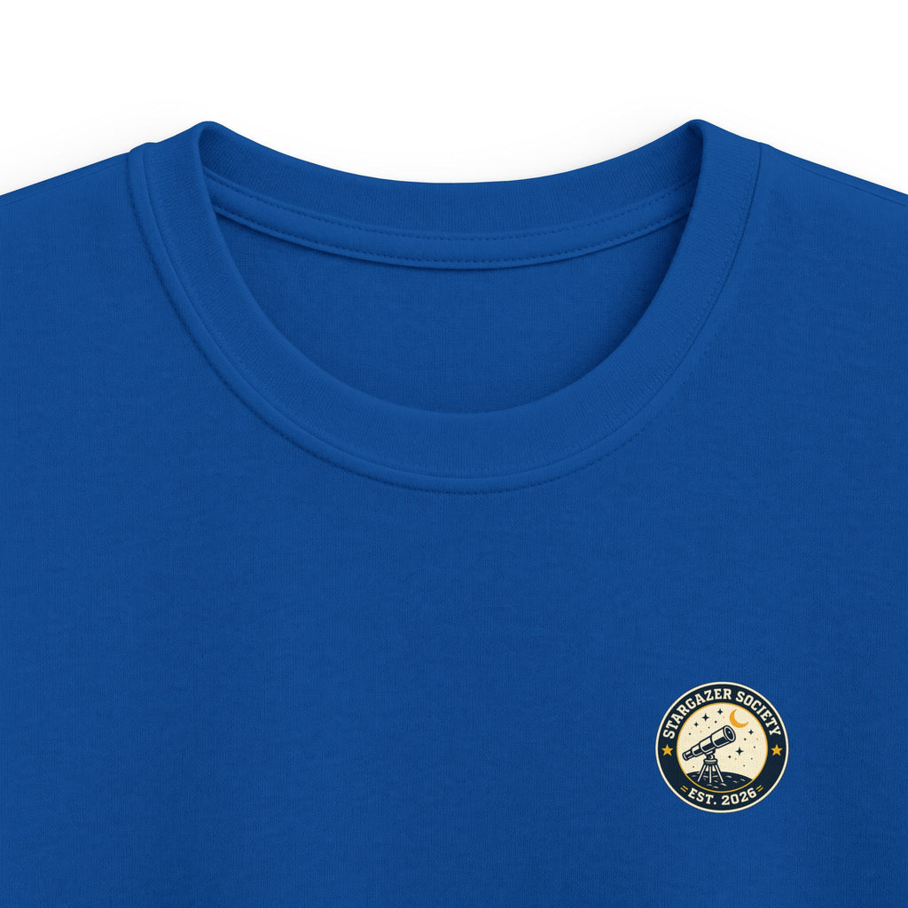 "Stargazer Society" Kids Tee Telescope 'Est. 2026' For Boys & Girls