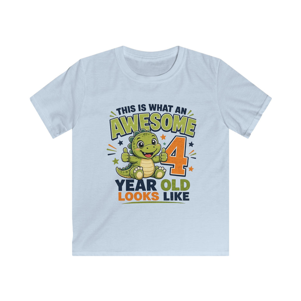 Kids Tee "This Is What An Awesome 4 Year Old Looks Like" Birthday Shirt