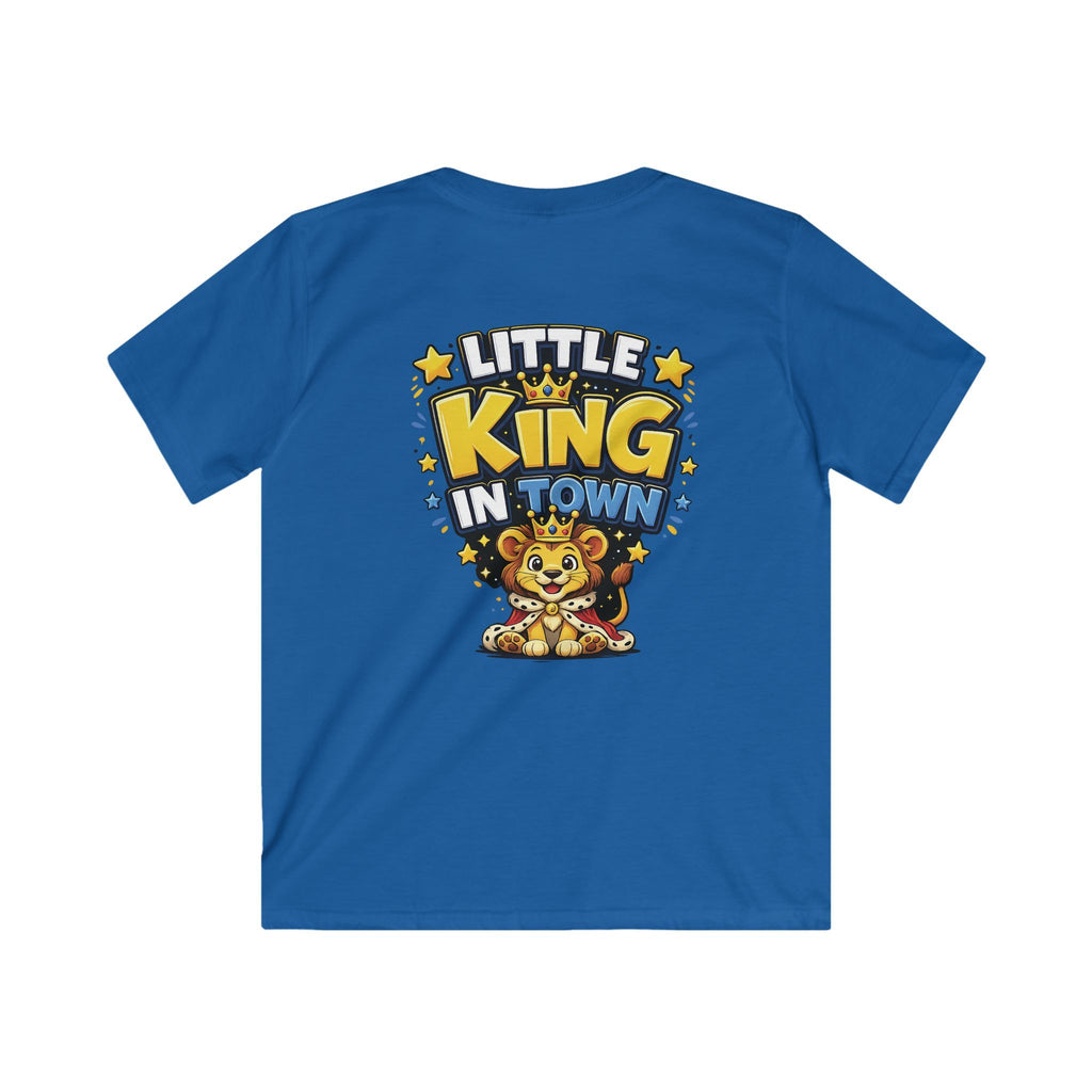 Kids Tee  "Little King in Town" Cute Lion Graphic Shirt for Boys