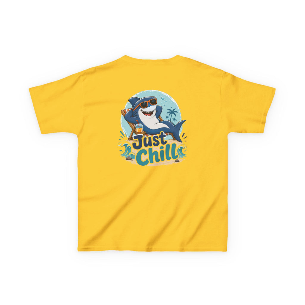 Kids Tee 'Just Chill' Surfing Shark Girls and Boys Graphic