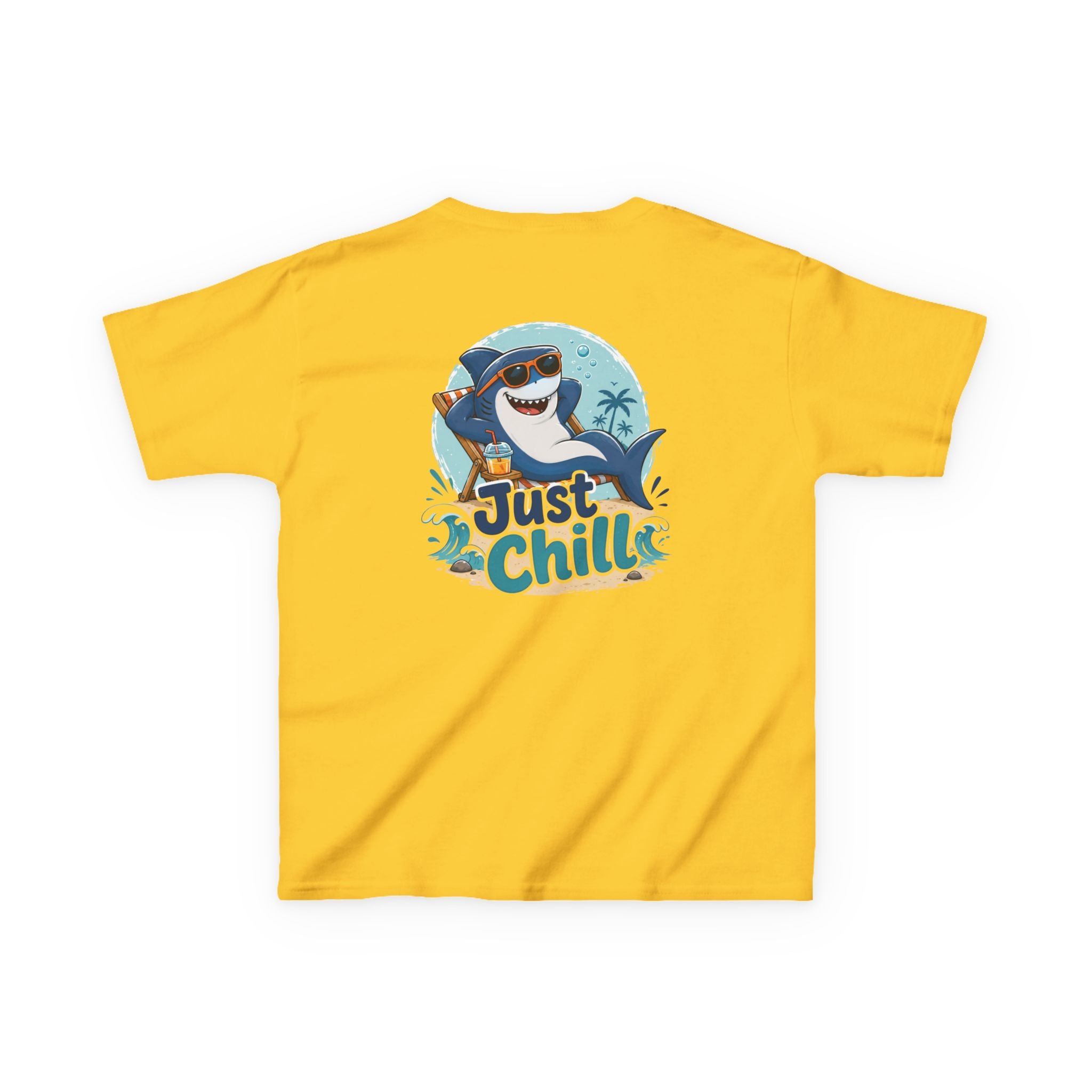Kids Tee 'Just Chill' Surfing Shark Girls and Boys Graphic
